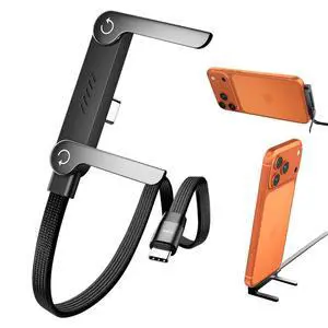 240W Braided Fast Charge Cable with Built-in Phone Stand Invisible, 2026 Foldable USB-C Cord 90 Degree Right Angle Multi-Functional Charger Cord 5 FT, Type-C to Type-C, Black, 1PCS 240W Braided Fast Charge Cable with Built-in Phone Stand Invisible, 2026 Foldable USB-C Cord 90 Degree Right Angle Multi-Functional Charger Cord 5 FT, Type-C to Type-C, Black, 1PCS