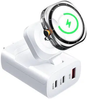 4 in 1 Charger 40W for Smsung Galaxy Phone and Watch Fast Charging, Portable Travel Charging Station for Multiple Devices, Dual USB Wall Charger Block for Galaxy Watch Ultra 7 6 5 4 3, White 4 in 1 Charger 40W for Smsung Galaxy Phone and Watch Fast Charging, Portable Travel Charging Station for Multiple Devices, Dual USB Wall Charger Block for Galaxy Watch Ultra 7 6 5 4 3, White