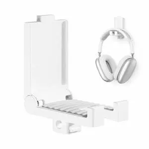 Headphone Holder Wall Mount, Foldable Adhesive Headset Hanger with Cable Management, No-Drill Wall Mount Stand for Gaming Headsets, Controllers & Desk Organization Headphone Holder Wall Mount, Foldable Adhesive Headset Hanger with Cable Management, No-Drill Wall Mount Stand for Gaming Headsets, Controllers & Desk Organization