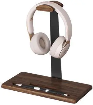 Walnut Headset Stand for Desk with Phone Holder | Headphone Stand Headphone Holder (Dark Walnut) Walnut Headset Stand for Desk with Phone Holder | Headphone Stand Headphone Holder (Dark Walnut)