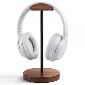 Wood & Metal Headphone Stand, Desktop Gaming Headset Holder - Desk Earphone Hanger with Stable Base, Universal Fit for All Types Headphones, Ideal Gift Wood & Metal Headphone Stand, Desktop Gaming Headset Holder - Desk Earphone Hanger with Stable Base, Universal Fit for All Types Headphones, Ideal Gift