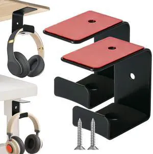 Pair Headphone Stand, Adhesive Headphones Holder with Rubber Pad, Sticky Headset Hook for Desk, Headsets Hanger with Screws Mounted on the Bottom & Edge of the Table for Gaming Desk Accessories Pair Headphone Stand, Adhesive Headphones Holder with Rubber Pad, Sticky Headset Hook for Desk, Headsets Hanger with Screws Mounted on the Bottom & Edge of the Table for Gaming Desk Accessories