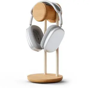 11.3" Tall Headphone Stand for Desk, Nature Wood & Metal Headphone Holder with Storage Base, Desktop Headset Stand for Gaming Universal Headphones, Oak 11.3" Tall Headphone Stand for Desk, Nature Wood & Metal Headphone Holder with Storage Base, Desktop Headset Stand for Gaming Universal Headphones, Oak