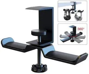6amLifestyle Dual Rotatable Headphone Stand Hanger Under Desk Clamp Headset Holder Aluminum Load up to 11lb Headset Stand Hanger Compatible with Universal Headphones, Black 6A-13BK 6amLifestyle Dual Rotatable Headphone Stand Hanger Under Desk Clamp Headset Holder Aluminum Load up to 11lb Headset Stand Hanger Compatible with Universal Headphones, Black 6A-13BK