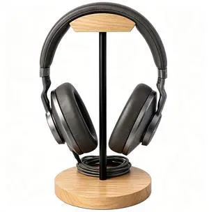 Headphone Stand Nature Wood & Metal Headset Hanger Mount Hook Gaming Holder Desktop Earphone Artful Functional Craftmanship Stand for All Headsets with Solid Wooden Base Headphone Stand Nature Wood & Metal Headset Hanger Mount Hook Gaming Holder Desktop Earphone Artful Functional Craftmanship Stand for All Headsets with Solid Wooden Base