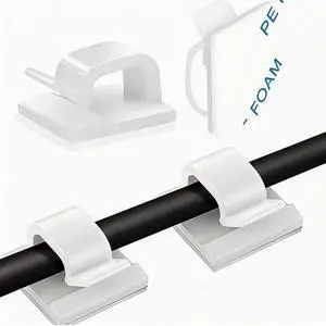 150 PCS Adhesive Cable Wire Clips Black, Outdoor Cable Management Wire Organizer Cord Holder for Under Desk, Car, Wall, TV PC Ethernet Cable (White) 150 PCS Adhesive Cable Wire Clips Black, Outdoor Cable Management Wire Organizer Cord Holder for Under Desk, Car, Wall, TV PC Ethernet Cable (White)