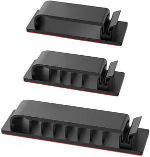 Cable Management Clips, 20Pcs Cord Organizers Wire Clips Cord Holder for TV PC Ethernet Cable Desk Home Office (Black) Cable Management Clips, 20Pcs Cord Organizers Wire Clips Cord Holder for TV PC Ethernet Cable Desk Home Office (Black)