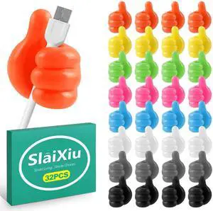 Creative Silicone Thumbs Up Wall Hooks - Self-Adhesive Cord & Cable Clips for Charging Cables, Wires & Pencils, Organizer for Desk, Office, Home Creative Silicone Thumbs Up Wall Hooks - Self-Adhesive Cord & Cable Clips for Charging Cables, Wires & Pencils, Organizer for Desk, Office, Home