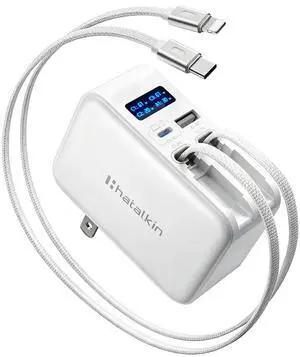 67W Retractable USB C Wall Charger with Smart Power Display, 4-in-1 Built-in USB-C Cable & Cable for iPhone, Extra USB-C & USB-A Ports, Foldable Travel Charger for MacBook, iPhone, Samsung 67W Retractable USB C Wall Charger with Smart Power Display, 4-in-1 Built-in USB-C Cable & Cable for iPhone, Extra USB-C & USB-A Ports, Foldable Travel Charger for MacBook, iPhone, Samsung