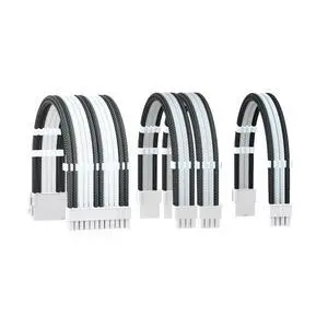 16AWG PSU Extension Power Supply Cable Kit for GPU/CPU, 24 PIN/(6+2) PIN/(4+4) PIN Cable Management, 11.8inch with Cable Combs(Black+White,WTP) 16AWG PSU Extension Power Supply Cable Kit for GPU/CPU, 24 PIN/(6+2) PIN/(4+4) PIN Cable Management, 11.8inch with Cable Combs(Black+White,WTP)