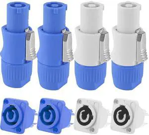 for Powercon Connector 3 Pin Male Panel Mount Female for Neutrik Power Cable, AC 250V 20A Plug Jack Adapter for Stage Light LED Screen Audio Equipment, 8 Pcs for Powercon Connector 3 Pin Male Panel Mount Female for Neutrik Power Cable, AC 250V 20A Plug Jack Adapter for Stage Light LED Screen Audio Equipment, 8 Pcs