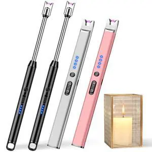 2 Pack Candle Lighter with 360° Flexible Neck and 2 Pack Windproof USB C Rechargeable Electric Lighter with Safety Lock 2 Pack Candle Lighter with 360° Flexible Neck and 2 Pack Windproof USB C Rechargeable Electric Lighter with Safety Lock