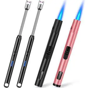 4 Pack Candle Lighter Electric USB Rechargeable Arc Lighter, Windproof Long Butane Torch Lighters for Candle 4 Pack Candle Lighter Electric USB Rechargeable Arc Lighter, Windproof Long Butane Torch Lighters for Candle