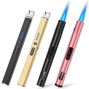 4 Pack Candle Lighter Electric USB Rechargeable Arc Lighter with Safety Lock, Windproof Long Butane Torch Lighters for Candles 4 Pack Candle Lighter Electric USB Rechargeable Arc Lighter with Safety Lock, Windproof Long Butane Torch Lighters for Candles