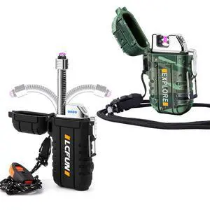 2 Pack Waterproof and Windproof Lighter for Camping, Survival Gear 2 Pack Waterproof and Windproof Lighter for Camping, Survival Gear