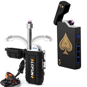 Waterproof Lighter with Flashlight & Cool Electric Dual Arc Lighter Waterproof Lighter with Flashlight & Cool Electric Dual Arc Lighter
