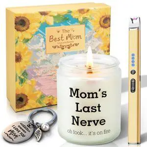 Mom's Last Nerve Candle Sets Gifts for Mom from Daughter Son, Best Mom Ever Birthday Gifts, Funny Thanksgiving Christmas Scented Candle with Electric Lighter for Stepmother, Adoptive Mother Mom's Last Nerve Candle Sets Gifts for Mom from Daughter Son, Best Mom Ever Birthday Gifts, Funny Thanksgiving Christmas Scented Candle with Electric Lighter for Stepmother, Adoptive Mother
