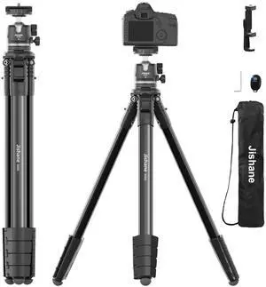 72" Aluminum Travel Camera Tripod, Compact Flat-Tube Stand with 360° Ball Head, Phone Holder, Quick-Release Plate, Wireless Remote & Carry Bag for DSLR, Mirrorless Cameras and Smartphones 72" Aluminum Travel Camera Tripod, Compact Flat-Tube Stand with 360° Ball Head, Phone Holder, Quick-Release Plate, Wireless Remote & Carry Bag for DSLR, Mirrorless Cameras and Smartphones