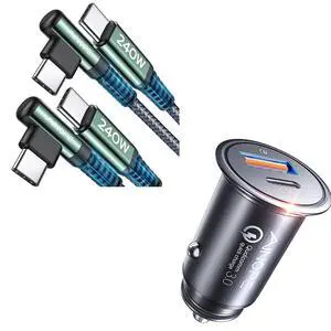 USB C Car Charger, 54W iPhone Car Charger Adapter, 240W USB C to USB C Cable 6.6ft/2Pack USB C Car Charger, 54W iPhone Car Charger Adapter, 240W USB C to USB C Cable 6.6ft/2Pack