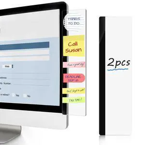 2 Pcs 11" x 3.1" Transparent Acrylic Monitor Memo Board 2 Pcs 11" x 3.1" Transparent Acrylic Monitor Memo Board