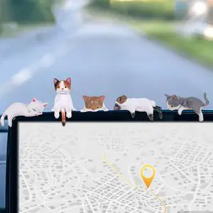 5pcs Cute Cat Fingurine Computer Monitor Decor, Mini Cat Figurines, Car Accessories Interior, Mini Resin Cats for Computer Monitors, Car Screens, Desks 5pcs Cute Cat Fingurine Computer Monitor Decor, Mini Cat Figurines, Car Accessories Interior, Mini Resin Cats for Computer Monitors, Car Screens, Desks