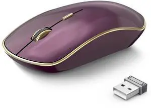 J Wireless Mouse for Laptop, 2.4G Slim Wireless Silent Mouse, Portable Wireless Computer Mouse, 3200 DPI, USB Wireless Mouse for Desktop, Notebook, Chromebook, PC (Wine Red) J Wireless Mouse for Laptop, 2.4G Slim Wireless Silent Mouse, Portable Wireless Computer Mouse, 3200 DPI, USB Wireless Mouse for Desktop, Notebook, Chromebook, PC (Wine Red)