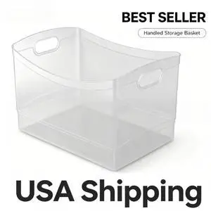 Mainstays Utility Storage Organizer Bin, Clear Plastic, Built-In Handles, 15 in x 10 in x 9.5 in Mainstays Utility Storage Organizer Bin, Clear Plastic, Built-In Handles, 15 in x 10 in x 9.5 in