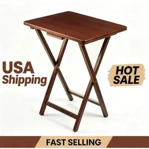 Mainstays Rubberwood Folding TV Tray Table, Walnut Mainstays Rubberwood Folding TV Tray Table, Walnut