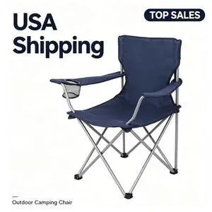 Ozark Trail Quad Folding Camp Chair with Cup Holder, Dark Blue Ozark Trail Quad Folding Camp Chair with Cup Holder, Dark Blue