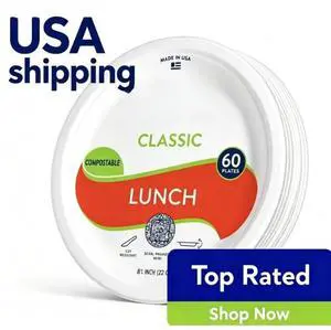 Chinet Classic Premium Lunch Paper Plates, 8 3/4", White, 60 Count Chinet Classic Premium Lunch Paper Plates, 8 3/4", White, 60 Count
