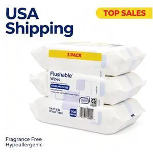 Equate Flushable Wet Wipes, Fragrance Free, 144 Wipes, 3 Pack Equate Flushable Wet Wipes, Fragrance Free, 144 Wipes, 3 Pack