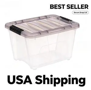 IRIS 19 Qt. Plastic Storage Bin with Lid, Stackable Storage Containers, Tote IRIS 19 Qt. Plastic Storage Bin with Lid, Stackable Storage Containers, Tote