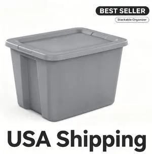 Sterilite 18 Gallon Large Storage Bin, Plastic Storage Container with Snap-On Lid, Gray Sterilite 18 Gallon Large Storage Bin, Plastic Storage Container with Snap-On Lid, Gray