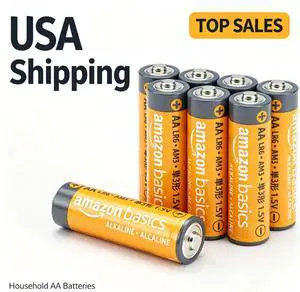 Amazon Basics 8-Pack AA Alkaline High-Performance Batteries, 1.5 Volt, 10-Year Shelf Life, Long-lasting Power Amazon Basics 8-Pack AA Alkaline High-Performance Batteries, 1.5 Volt, 10-Year Shelf Life, Long-lasting Power