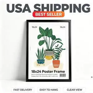 Mainstays 18 x 24 Poster Frame, Black Mainstays 18 x 24 Poster Frame, Black