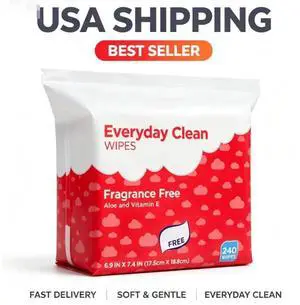 Equate Baby Everyday Clean Wipes with Aloe Vera and Vitamin E, 240 Wipes Equate Baby Everyday Clean Wipes with Aloe Vera and Vitamin E, 240 Wipes