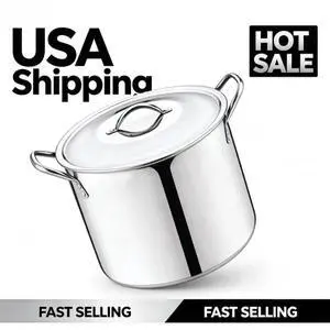 Mainstays 8-Qt Stainless Steel Stock Pot with Metal Lid Mainstays 8-Qt Stainless Steel Stock Pot with Metal Lid