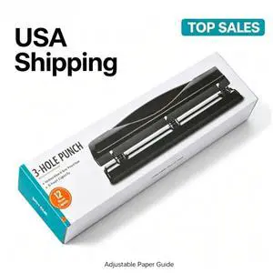 Pen+Gear 3-Hole Punch, 12 Sheet Capacity, Black Pen+Gear 3-Hole Punch, 12 Sheet Capacity, Black