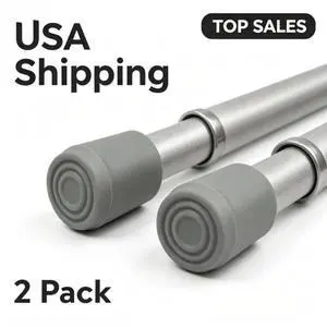 (2 pack) Mainstays 7/16" Adjustable Spring Tension Curtain Rod, 18-28", Chrome (2 pack) Mainstays 7/16" Adjustable Spring Tension Curtain Rod, 18-28", Chrome