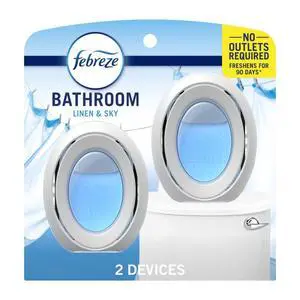 Febreze Bathroom Air Freshener, Odor-Fighting, Linen & Sky Scent, 2 Count Febreze Bathroom Air Freshener, Odor-Fighting, Linen & Sky Scent, 2 Count