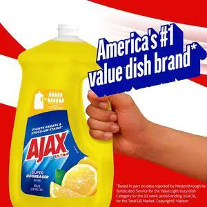 Ajax Ultra Liquid Dish Soap Lemon Scent, Super Degreaser, 90 fl oz Bottle Ajax Ultra Liquid Dish Soap Lemon Scent, Super Degreaser, 90 fl oz Bottle