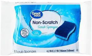 Great Value Non-Scratch Scrub Sponges, 8 Count Great Value Non-Scratch Scrub Sponges, 8 Count