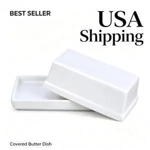 Mainstays Stoneware Butter Dish with Lid, Ceramic Butter Holder for Kitchen Countertop Storage, White Mainstays Stoneware Butter Dish with Lid, Ceramic Butter Holder for Kitchen Countertop Storage, White