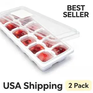 (2 pack) Mainstays Ice Cube Tray with 14 Molds and Removable Lid (2 pack) Mainstays Ice Cube Tray with 14 Molds and Removable Lid