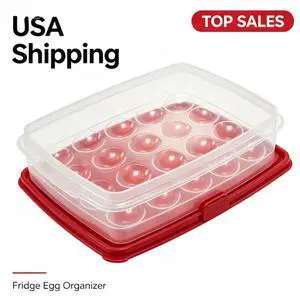 Rubbermaid Egg Keeper Food Storage Container, Clear/Red, 1 Count Rubbermaid Egg Keeper Food Storage Container, Clear/Red, 1 Count