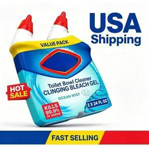 Clorox Toilet Bowl Cleaner Clinging Bleach Gel, Ocean Mist, 24 fl oz, 2 Pack Clorox Toilet Bowl Cleaner Clinging Bleach Gel, Ocean Mist, 24 fl oz, 2 Pack