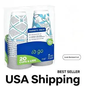 Dixie To Go Disposable Paper Cups, 12 oz, Multi-Color, 20 Count Dixie To Go Disposable Paper Cups, 12 oz, Multi-Color, 20 Count