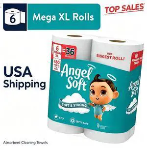 Angel Soft 2-Ply Toilet Paper, 6 Mega XL Rolls, 480 Sheets Per Roll Angel Soft 2-Ply Toilet Paper, 6 Mega XL Rolls, 480 Sheets Per Roll