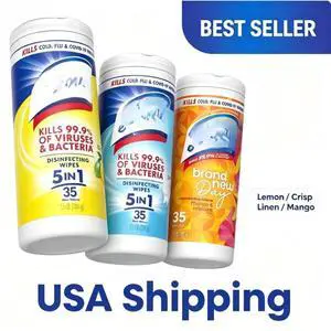 Lysol Disinfecting Wipes, All Purpose Cleaner, Multi Surface Antibacterial Cleaning Wipes, Cleaning Supplies, Lemon + Mango & Hibiscus + Crisp Linen Scent, 35 Count Each (Pack of 3) Lysol Disinfecting Wipes, All Purpose Cleaner, Multi Surface Antibacterial Cleaning Wipes, Cleaning Supplies, Lemon + Mango & Hibiscus + Crisp Linen Scent, 35 Count Each (Pack of 3)