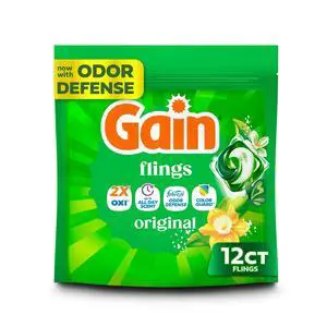 Gain Flings Laundry Detergent Soap Pacs, 4-in-1 Oxi Boost and Febreze, Original Scent, 12 Count Gain Flings Laundry Detergent Soap Pacs, 4-in-1 Oxi Boost and Febreze, Original Scent, 12 Count